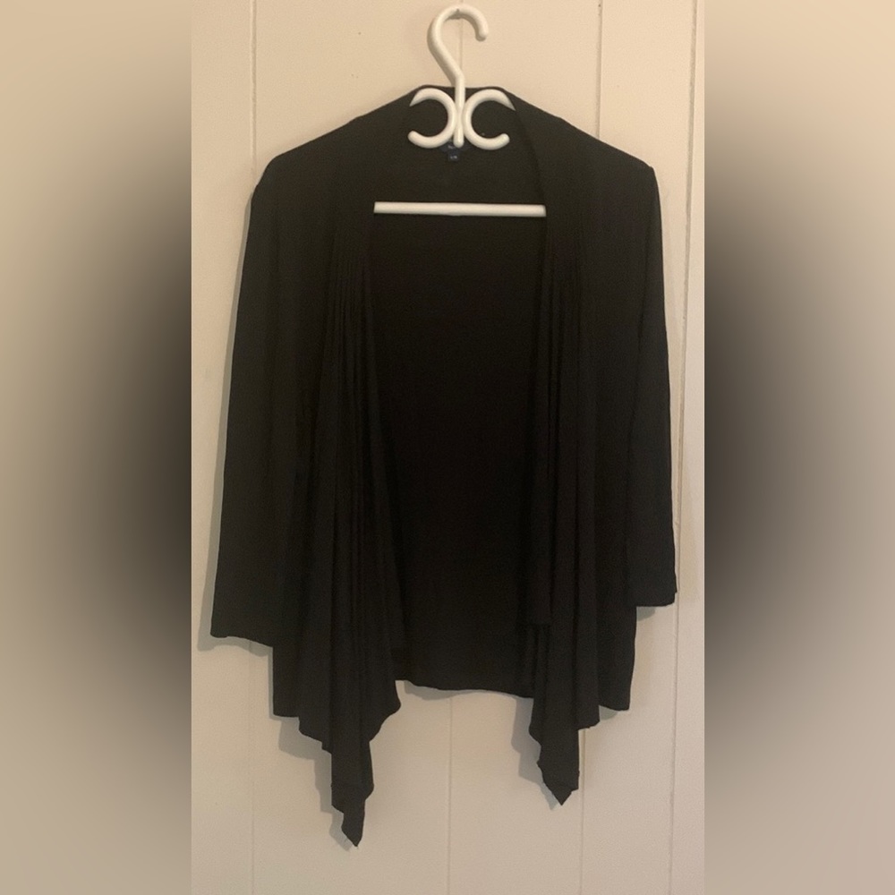 (2 for $30) Reitmans Petites Black 3/4 Sleeve Open Cardigan Size Large